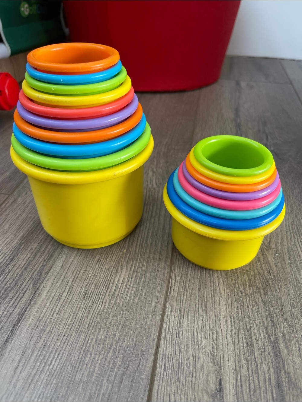 Bright colorful Stacking Cups Sets with Multicolor Rings - Kids Learning Toy